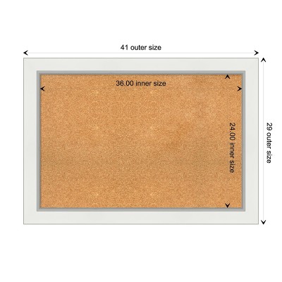 Eva White Gold Framed Natural Cork Bulletin Board
