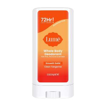 Lume Whole Body Mini Smooth Solid Deodorant Stick - Citrus/Tangerine Scent - Trial Size - 0.5oz