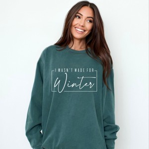 Simply Sage Market I Wasn't Made For Winter With Border Garment Dyed Sweatshirt - 1 of 4