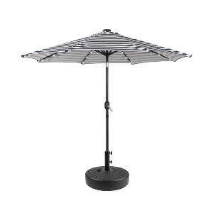WestinTrends 9 Ft Outdoor Patio Solar LED Market Umbrella with Black Round Base - 1 of 3