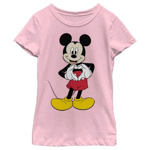 Girl's Disney Mickey Mouse Heart T-Shirt - 1 of 4