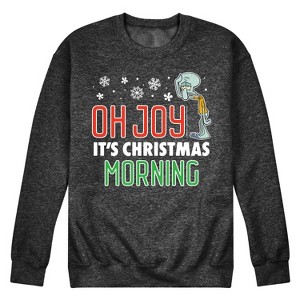 Men's - SpongeBob SquarePants - Oh Joy It's Christmas Morning Graphic Fleece Sweatshirt - 1 of 4