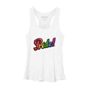 Adult Design By Humans Colorful Pride Rainbow Text By VectorKitchen Racerback Tank Top - 1 of 2
