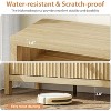 Fluted Sideboard Buffet Cabinet with 4 Doors, Morden Kitchen Storage Cabinet for Living Room,Natural - 4 of 4