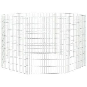 vidaXL Animal Enclosure Silver Galvanized Iron 8 Panels Adjustable - 21.3" x 31.5" 8-panel - 1 of 4
