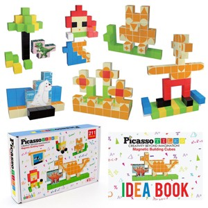 PICASSO-TILES 103 PC Magnetic Building Puzzle Cubes Set for Kids Ages 3+ - 1 of 4