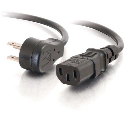 C2G 3ft 18 AWG Universal Flat Panel Power Cord (NEMA 5-15P to IEC320C13) - For Computer, Printer, Scanner, Monitor - Black - 3 ft Cord Length