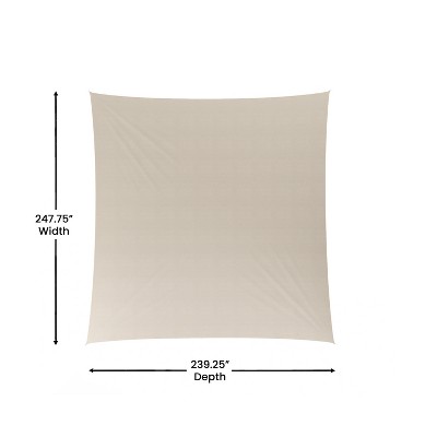 Sand 20ft Rectangle Sun Sail Canopy with Nylon Ropes