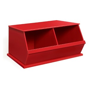 Badger Basket Two Bin Stackable Storage Cubby Red