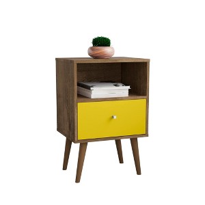 ChicFurnit Nightstand Functional Storage Table with Drawer for Bedroom Organization, Brown, 24.61"*17.52"*6.5" - 1 of 4