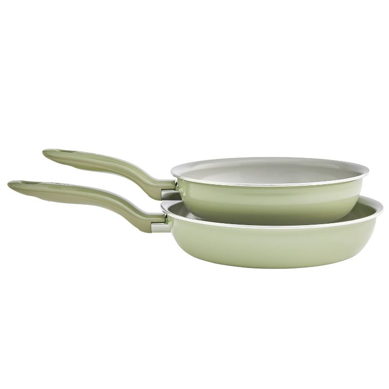 T-fal 2pc Frying Pan Set, Fresh Simply Cook Ceramic Cookware Green, 3 of 8