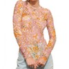 Women's Floral Lace Whimsical Top - Blue B - 3 of 4