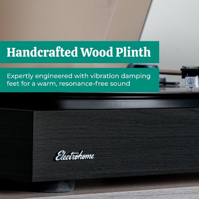 Black Belt Drive Turntable with Handcrafted Wood Plinth