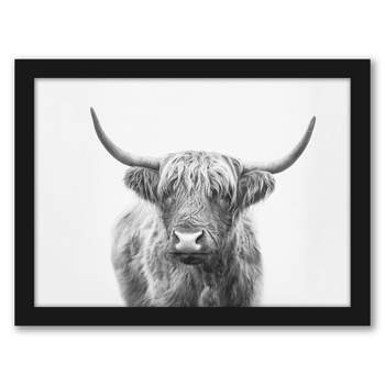Americanflat Animal Minimalist Highland Bull Framed Print Wall Décor - Variety Of Frame Colors