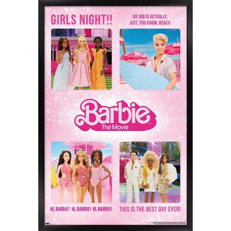 Trends International Mattel Barbie: The Movie - Quote Grid Framed Wall Poster Prints, 1 of 7