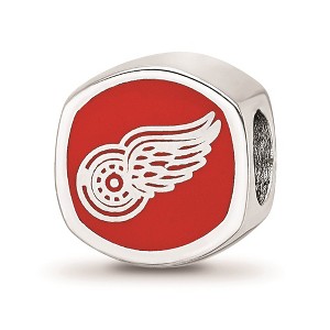 Black Bow Jewelry Sterling Silver Detroit Red Wings NHL Bead Charm - 1 of 4