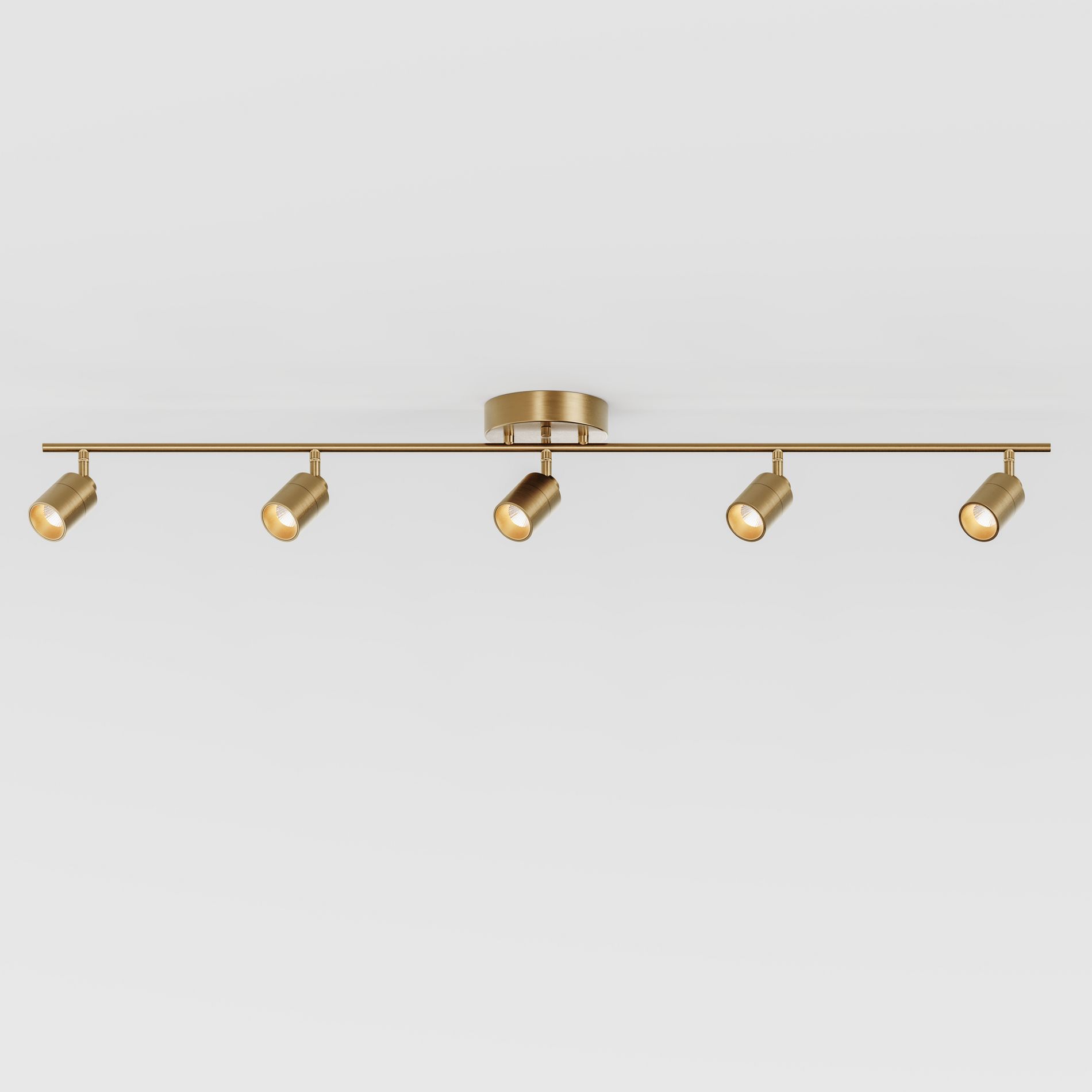VidaLite Shura 5-Head LED Track Light Brushed Brass