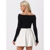 INSPIRE CHIC Women's Vintage Summer High Waist with Belt A-Line Mini Jean Skirts - 4 of 4