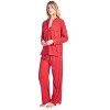 Casual Nights Women's Long Sleeve Floral Lace Trim Pajama Set - 2 of 4