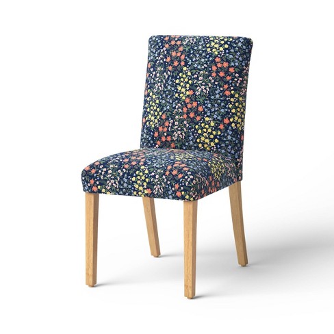 Rifle Paper Co. X Target Mayfair Armless Dining Chair Black: Floral ...