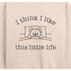 Women's - Instant Message - I Think I Like This Little Life Bear In Bed Lightweight French Terry Wide Neck Long Sleeve Graphic Shirt - 2 of 4