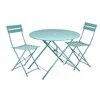 Carolina Living Bistro 30" Round Folding Outdoor Table - Umbrella Hole - Teal - 4 of 4