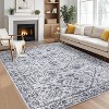 Area Rugs 5x7 Washable, Soft Vintage Low Pile Non-Slip Boho Large Living Room Rugs Foldable Indoor Carpet for Bedroom Dining Room - 2 of 4