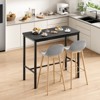 GlasFlength Bar Table，Industrial Modern Bar Table with Sturdy Metal Frame, Easy Assembly, Black, 47.2"*23.6"*41.3" - 3 of 4
