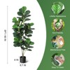 Artificial Tree,Faux Fiddle Leaf Fig Tree,4ft Tall Ficus Tree Artificial for Home Decor,Fake Lyrata Fig Plants Green Tree with Pot for Indoor Outdoor - 2 of 4