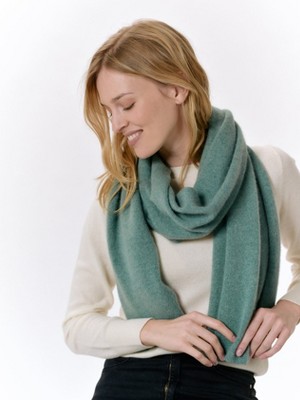 Style Republic 100% Pure Cashmere Women's Knitted Scarf - Mint : Target