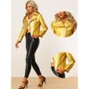 Allegra K Women's Metallic Biker Holographic Shiny Jackets - 2 of 4