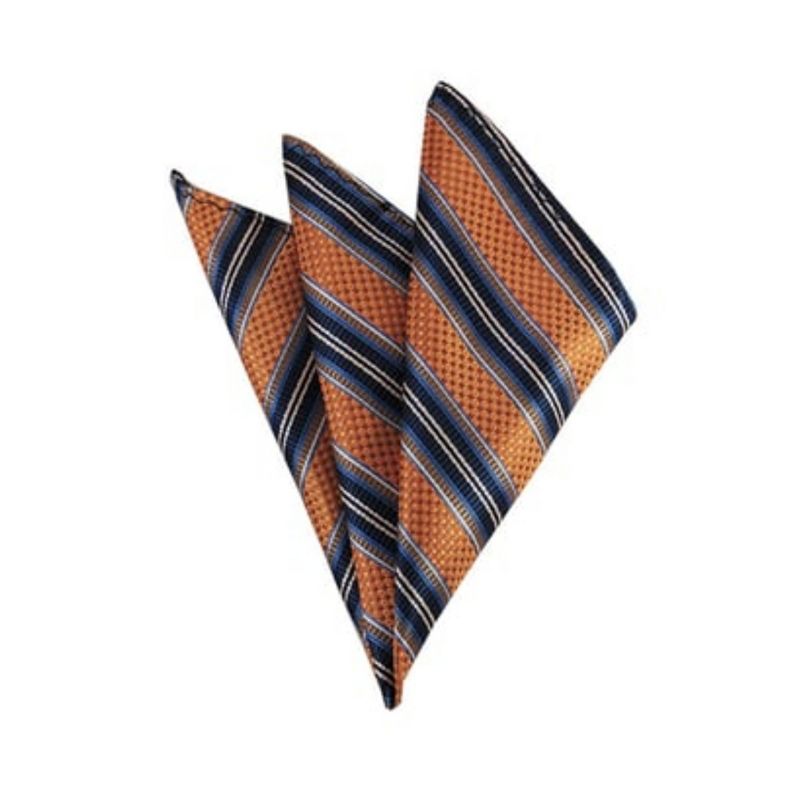 TheDapperTie - Men's Stripes Woven 10 Inch x 10 Inch Pocket Squares Handkerchief, 1 of 2