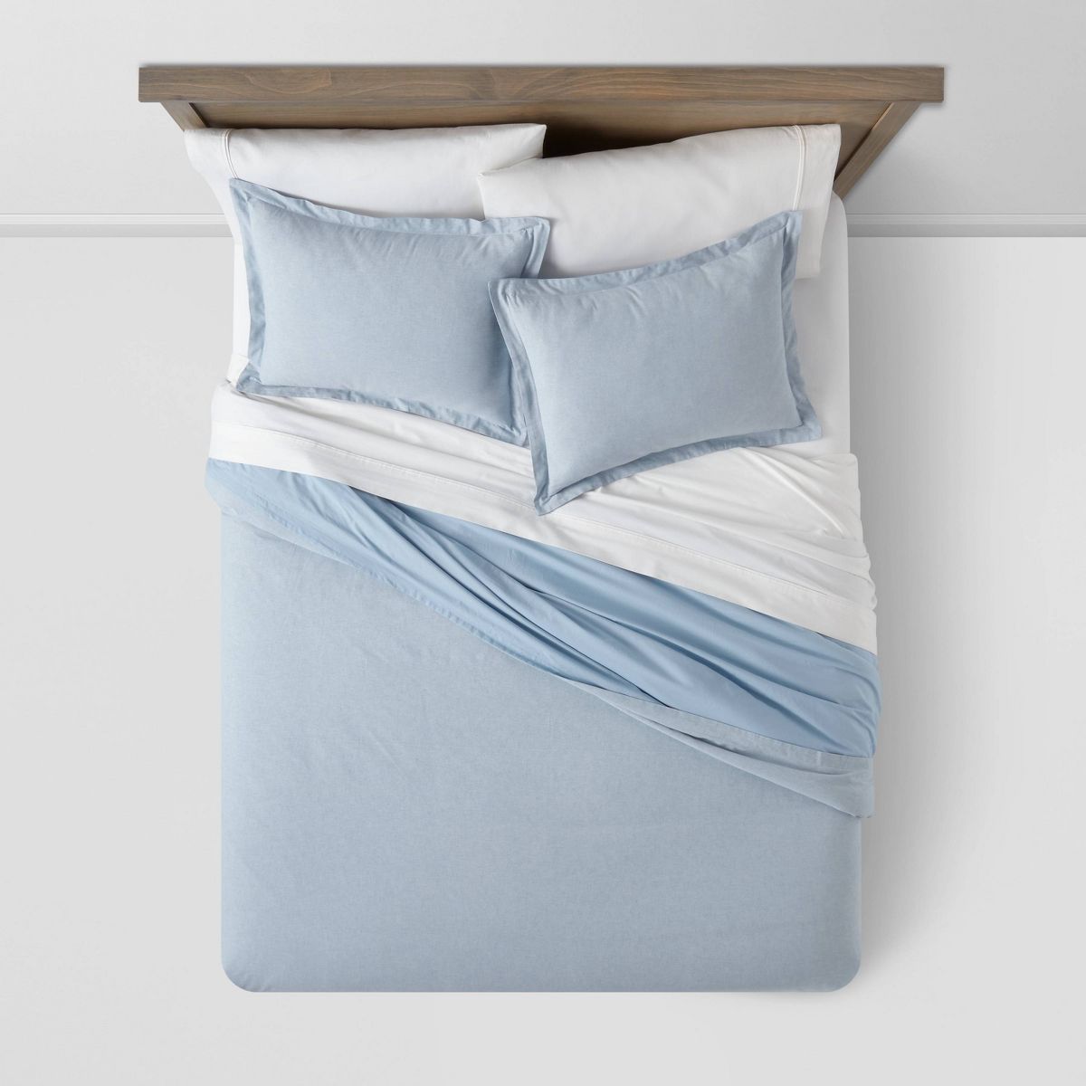 Cotton Linen Chambray Duvet Cover & Sham Set - Threshold™ - thumbnail 3