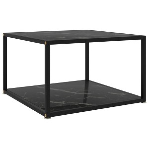 vidaXL Coffee Table Black Tempered Glass 23.6 x 23.6 x 13.8 in Square - 1 of 1
