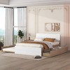 CAVINAS Modern Twin Size Bed Frame with Twin Trundle for White High Gloss Headboard and Footboard - 2 of 4