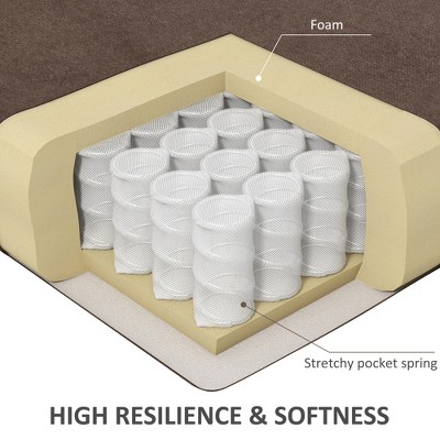 Brown High Back Leather Executive Swivel Office Chair with Fixed Arms