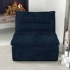 Chic Crate-Bean Bag Floor Lounge Chair – Armless Modern Design for Living Room & Bedroom, Comfy Accent Sofa in blue - 2 of 4