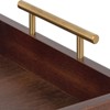 BRINJOY Decorative Wood Tray with Gold Handles - 16.5x12.25 inch Dark Walnut Brown Serving Tray - 3 of 4