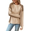 Coolmee Womens Sweatshirt Casual Long Sleeve Crewneck Color Block Pullover Tops Loose Sweatshirts - 2 of 4