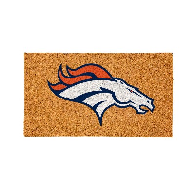 EvergreenNFLDenver Broncos Logo Natural Coir 28 x 16 Inches Indoor Outdoor Doormat