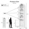INFURNIC Decorative Storage Cabinets 5-Layer Shelf Slim Cabinet, Arched Freestanding Storage Cabinet With Glass Door, White, 10.2"*16.1"*71.1" - 3 of 4