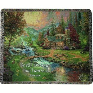 Manual Woodworks and Weavers Faith Collection Throw – Mountain Paradise Design 50x60 - 1 of 3