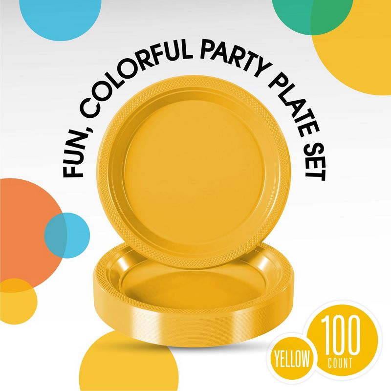 Exquisite Disposable Plastic Dinner Plates- 100 Count, 3 of 9