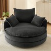 360° Swivel Sofa Chair - Corduroy Accent Barrel Chair with Dual-Layer Cushion & 3 Pillows - ModernLuxe - 2 of 4