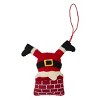 Park Designs Santa In Chimney Wool Felt Ornament Set of 4 - 4 of 4