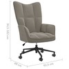 vidaXL Relaxing Chair with Adjustable Height in Light Gray Velvet, Steel Frame, and Swivel Mechanism - 2 of 4