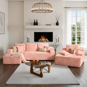 XIZZI Modular Sectional Sofa Couch, L/U-Shape Upholstered Couch, Modern Minimalist Couches for Living Room, Free Combination Deep Seat Corner Couch - 1 of 4