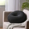 Pouf Ottoman, Boho Donuts Shape Pouf, Handmade Cotton Thread Foot Stool, Knit Bean Bag Floor Chair - 3 of 4