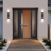 (Set of 2) Rennnsan Sylare 12"H Hardwired Cylinder Aluminum Modern LED Dimmable Outdoor Wall Sconce in Black - 2 of 4