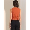 INSPIRE CHIC Women's Fashion Sleeveless Button Down V Neck Crop Summer Vest - 3 of 4